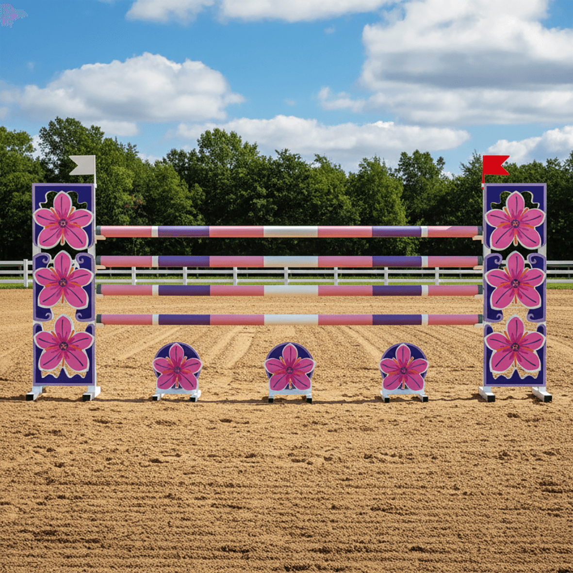 Pink Flowers Show Jump Set